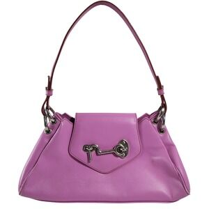 Vintage Y2K Tanner Krolle London Shoulder Bag Purse Silver Hook Latch Leather 90